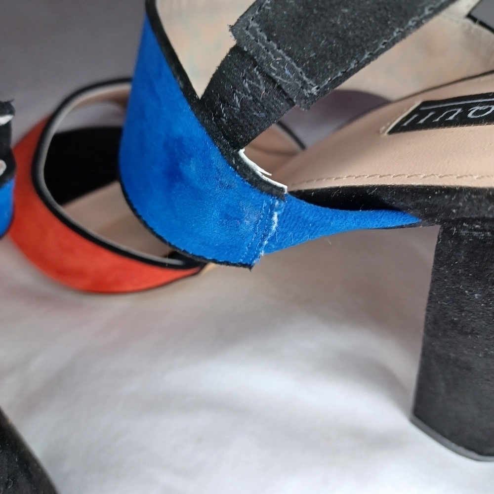 Eloquii Women's Blue and Orange Sandals - Picture 6 of 16